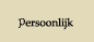 Persoonlijk